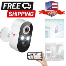 1080p Wireless Security Camera with AI Human Detection, Night Vision, 2-Way T...