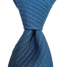 NWT TOM FORD Solid Blue Knit Silk Tie Italy 235
