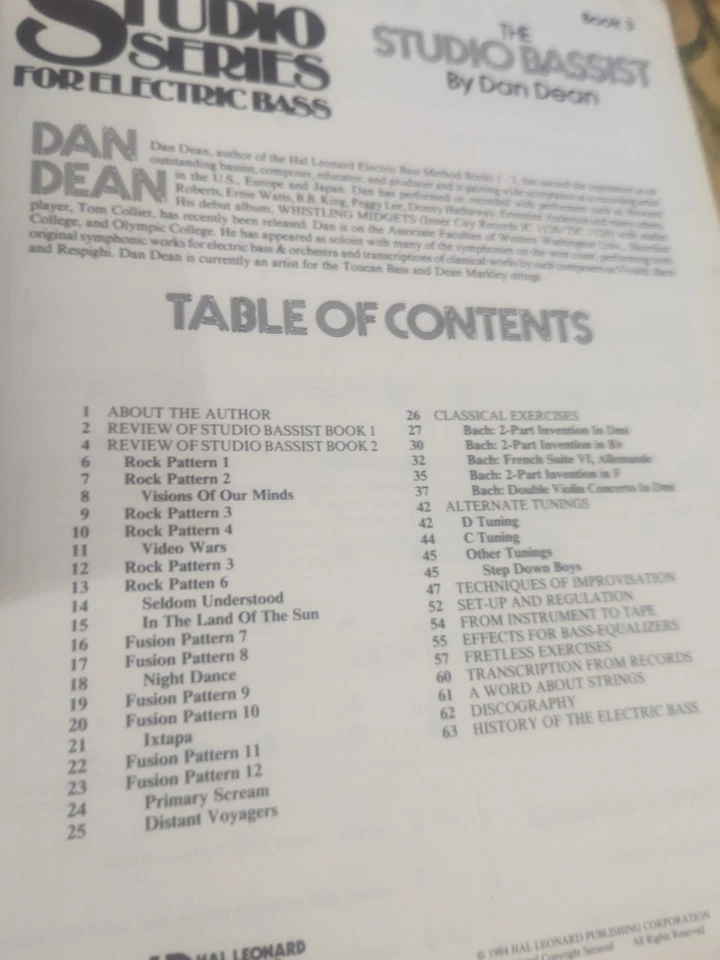 Dan Dean The Studio басист редкая бас-гитара книга, вкладки + демо-запись 1984 том #3 - Изображение 4 из 4