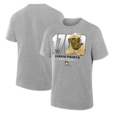 Men's Sidney Crosby Gray Pittsburgh Penguins Legacy Milestone T-Shirt