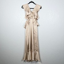 NWT Show Me Your Mumu Champagne Luxe Satin Zoey Midi Dress Size Large 