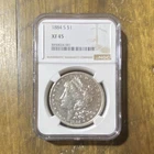 1884-S MORGAN SILVER DOLLAR $1 NGC XF45 CERT #8450024-001