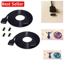 2pcs Flexible 1m RGB LED Strip Extension Cable with Solderless 4 Pin Connectors