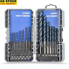 Cobalt Drill Bit Set 21 Piece Titanium Coated Metal Precision 135 Degree Tips US