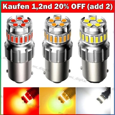 2X 1157 BAY15D P21/5W LED 7W 12V Birne Auto Blinker Bremslicht Lampe Glühbirnen