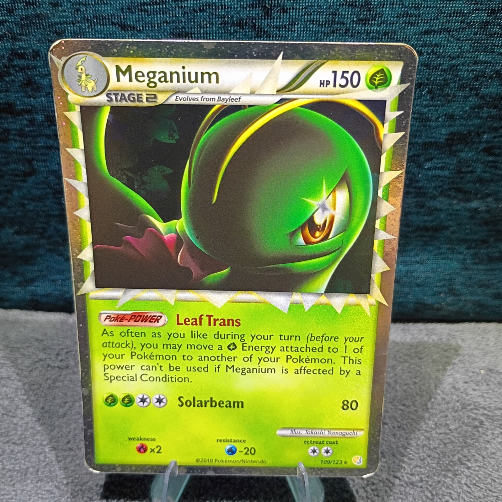 Pokemon TCG Meganium 109/123 Ultra Rare Heart Gold & Soul Silver 2010 Holo Card