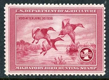 Scott # RW2 1935 Federal Duck Stamp Unused No Gum