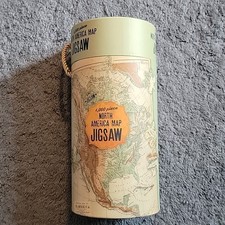 1,000 piece jigsaw puzzle of North America Map. Dimensions 19 x 29 inches.