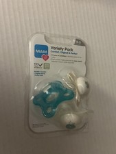 MAM 3 Pack VARIETY PACIFIERS 0-3 Months Blue White Elephant Bird BP1