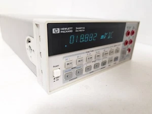 HP / Agilent 34401A Used Digital Multimeter 6½ Digit Tested & Spot-on + Leads
