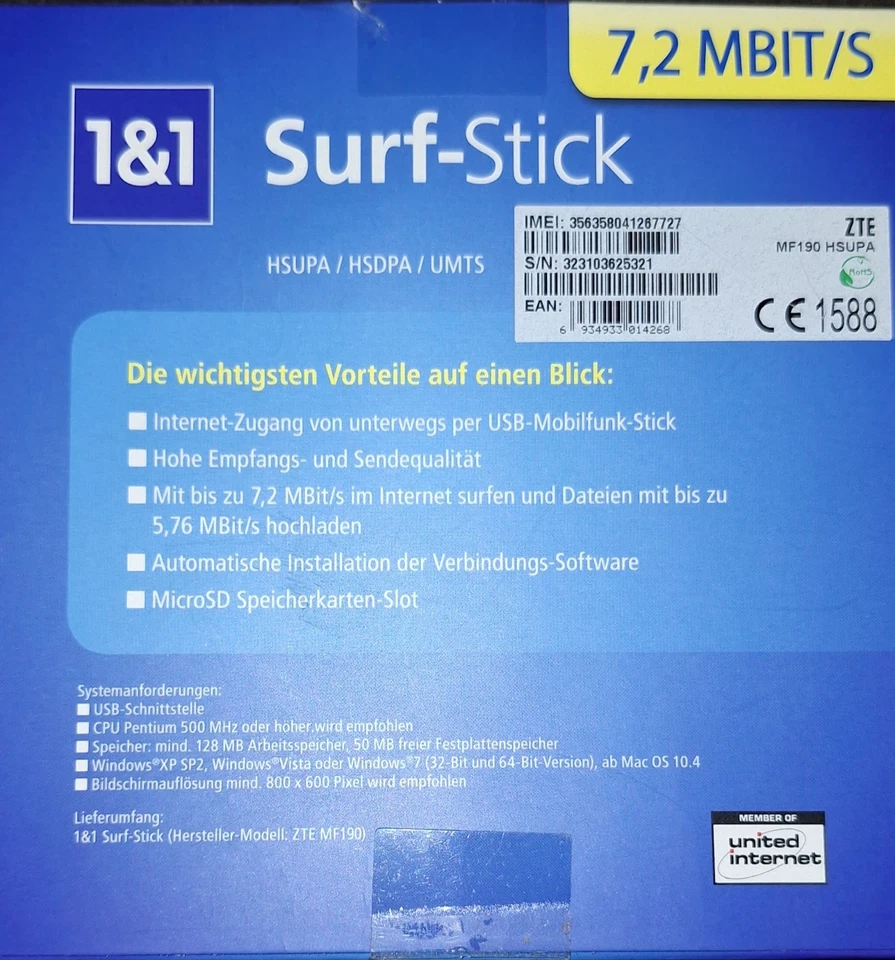 1&1 Surfstick 7,2 MBit/s - Bild 2 von 2