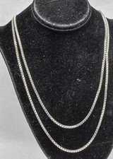 Estate Sterling Silver Signed 925 MILOR, ITALY 1.8MM wide box Chain 34" long