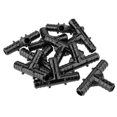 10-Pack Poly PPSU Barb Crimp Pex Fitting Tee 3/4 x 3/4 x 3/4 Inch Tubing