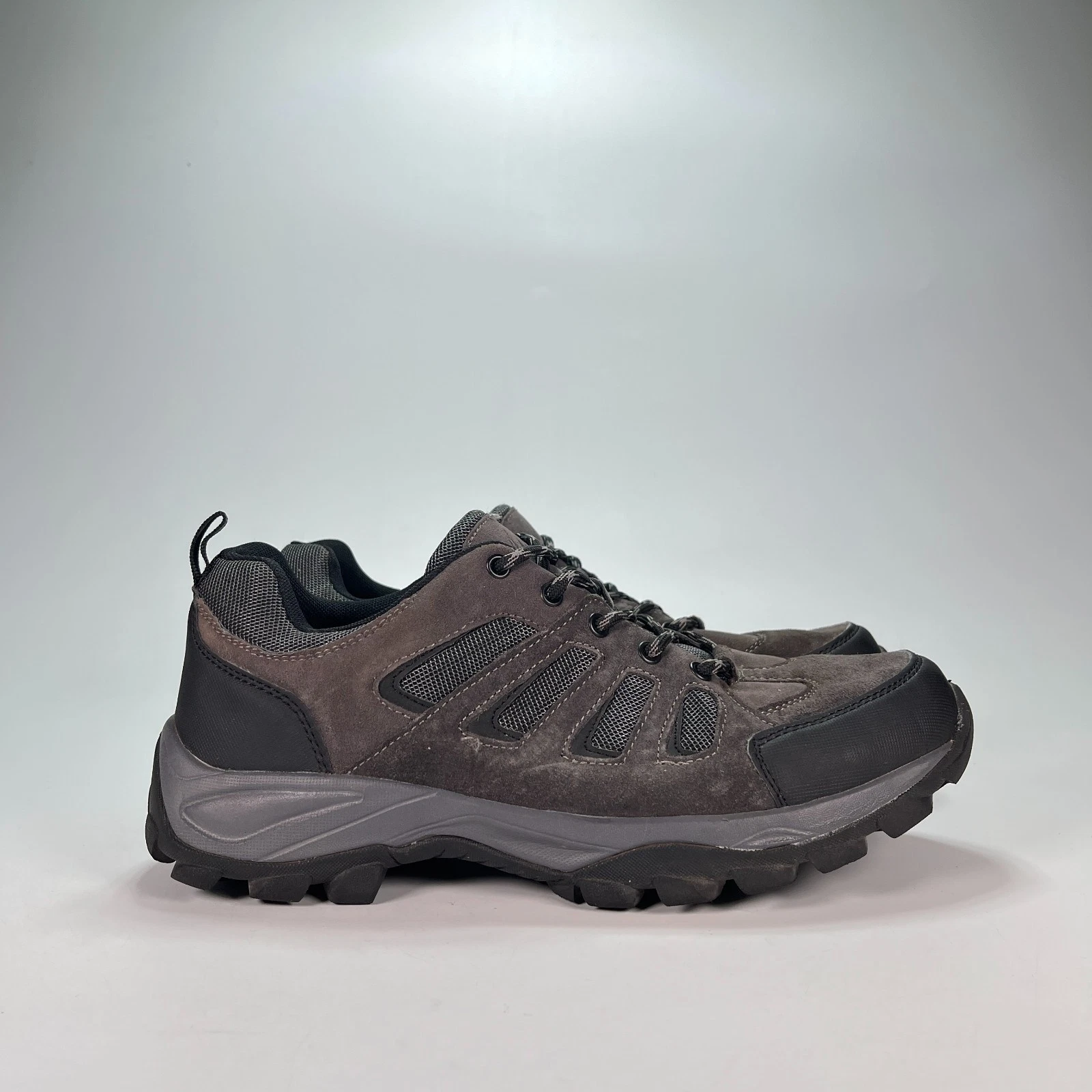 Itasca Grey Leather Lace Up Trail Outdoor Low Cut Hiking Shoes Men’s Size 9.5