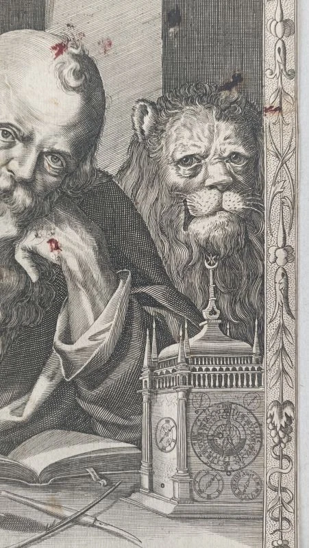 D. Marcus Evangelistes - Dietrich Krüger Crüger Kupferstich Markus Bildnis 1615 - Bild 3 von 4