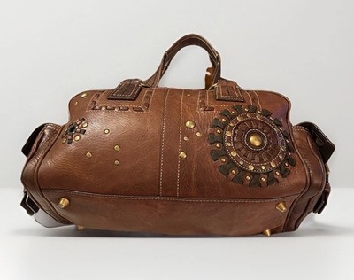 Coach Satchel Soho Mia, Laced, Brown Distressed Leather, Brass