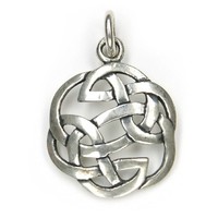 KettenanhäNger Keltischer Knoten 925 Silber Oxidiert 3,3Cm Amulett Medalion