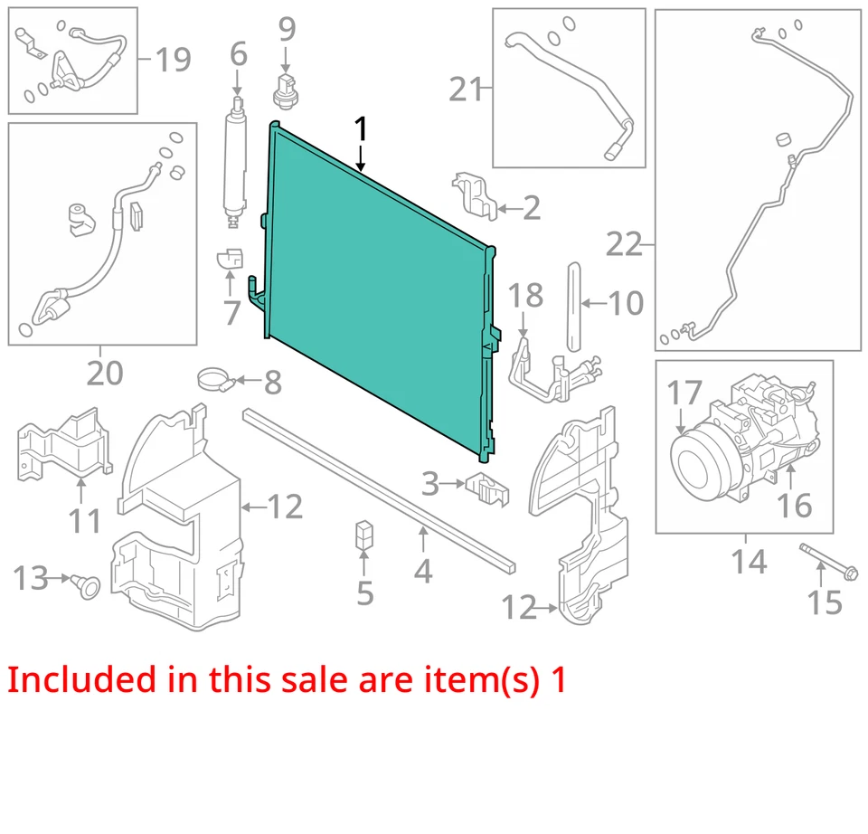Condensador de CA compatible con 09-13 Infiniti FX SERIE 2524984 Foto 3 de 4