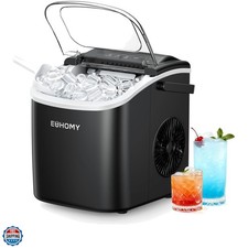 Countertop Ice Maker Machine with Handle, 26lbs in 24Hrs, 9 Ice Cubes Ready i...
