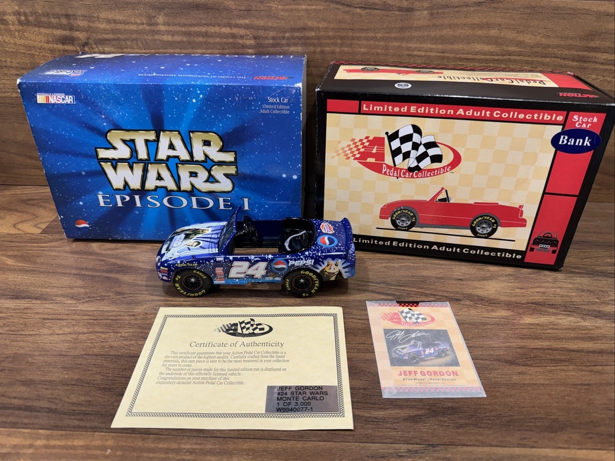 24 JEFF GORDON STAR WARS PEDAL CAR BANK Episode 1 Nascar Racing | eBay