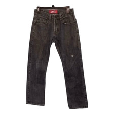 Levi's 514 Slim Straight Leg Jeans Blue Dark Wash Denim Distressed 28 x 28