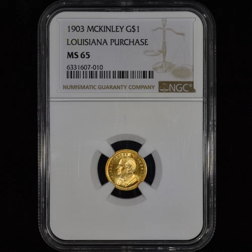 1903 MCKINLEY GOLD $1 COMMEMORATIVE ✪ NGC MS-65 ✪ LOUISIANA PURCHASE DOLLAR COIN
