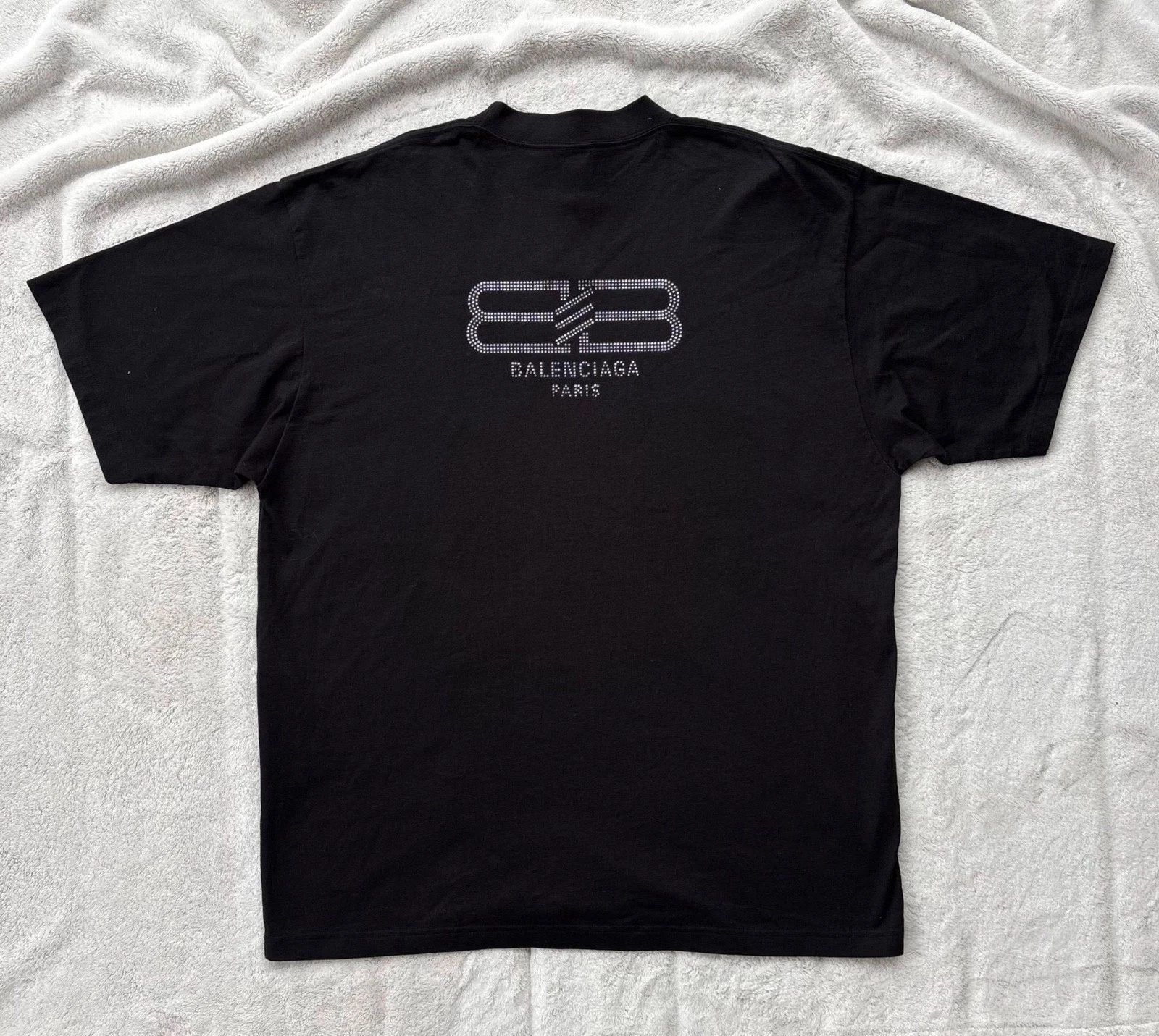 Balenciaga — Balenciaga Black Rhinestone Paris Strass Back Tee - XL - $1150 - New - Authentic