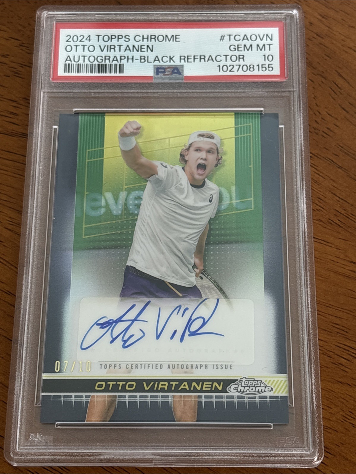 2024 TOPPS CHROME OTTO VIRTANEN BLACK REFRACTOR AUTO /10 ROOKIE PSA 10🔥
