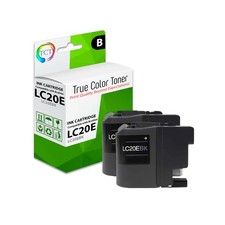 2Pk TCT LC20E Black LC20EBK High Yield For Brother MFC-J5920DW J985DW Comp Ink