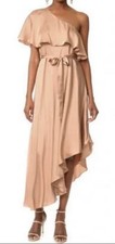 ZIMMERMANN Sueded Silk One Shoulder Midi Dress Size 0 Au 8 US 4 RRP $995