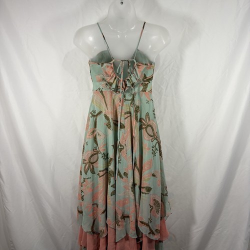 H&M Maxi Dress Women 6 Boho Ruffle Tiered Floral Limited Edition Gisele Bundchen - Picture 1 of 14