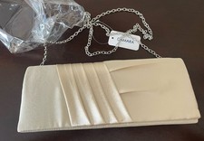 Damara Elegant Satin Pleated Satin Flap Clutch Evening Bag, Champagne