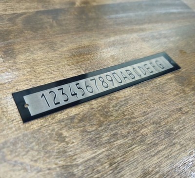 .75''x4.5'' Custom Aluminum Number # Plate Data Identification Tag #
