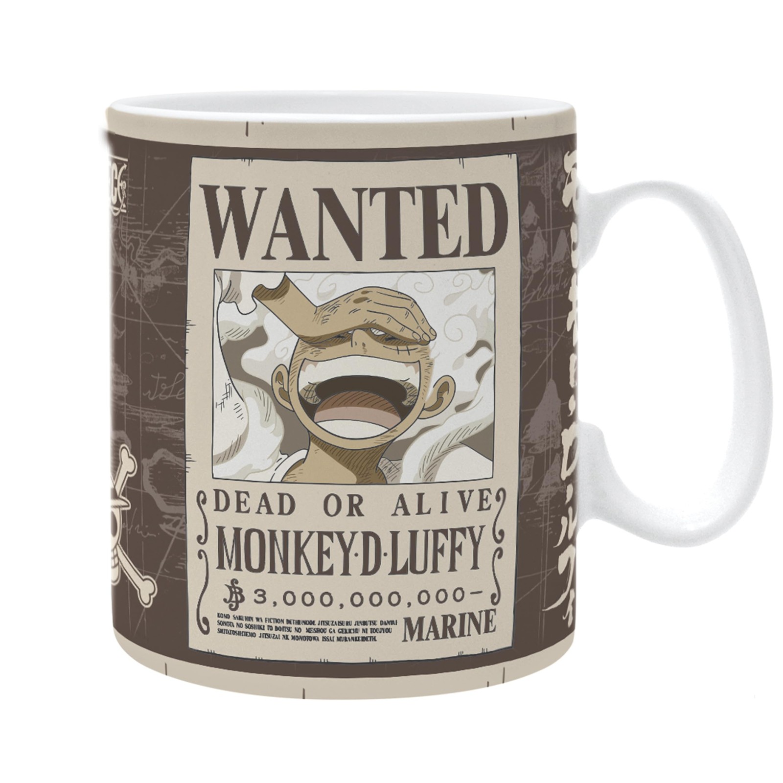 One Piece Mug 460ml Luffy Gear 5 Nika Wanted Subli Box Tazza Ceramica ABYSTYLE