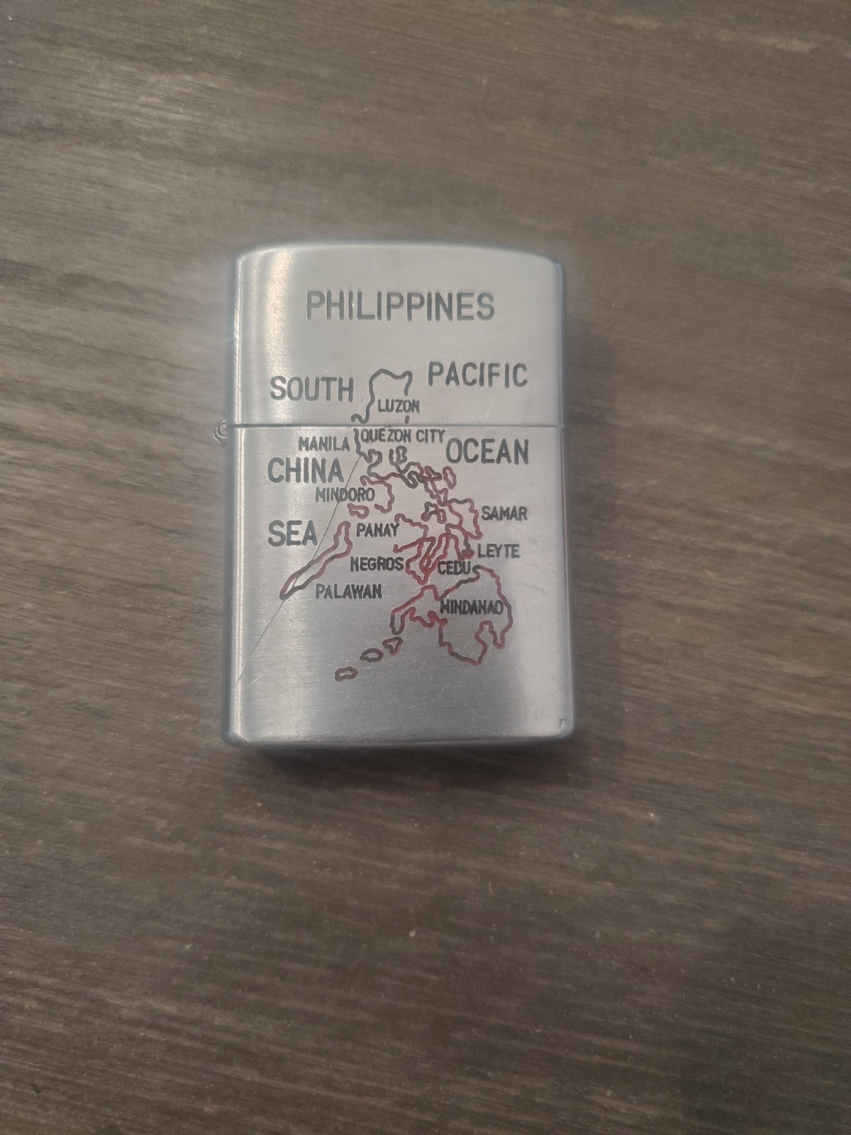 VINTAGE VIETNAM WAR U.S. NAVY PHILIPPINES MAP KONWAL ADVERTISING LIGHTER...