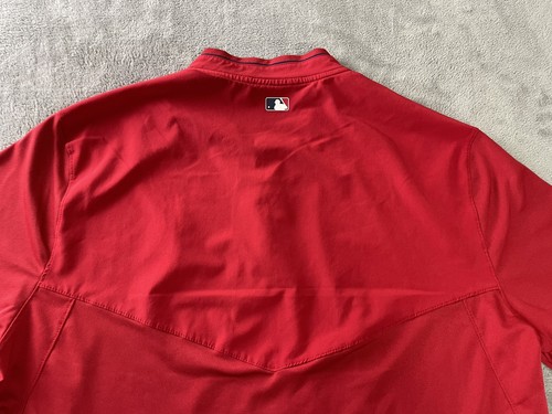 Nike Baseball Dri Fit Los Angeles Angels MLB Polo Shirt Mens Red Size XL Snaps - Picture 10 of 12