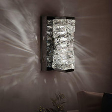 Luxury Black Crystal Wall Sconce - Dimmable LED Light with 3 Color Temps