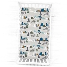 s Baby Boy Crib Sheet Toddler Bed Sheets Soft Breathable Nursery Mountain