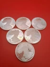 Lot Of Six 1/2 Troy oz Walking Liberty .999 Fine Silver Rounds Proof