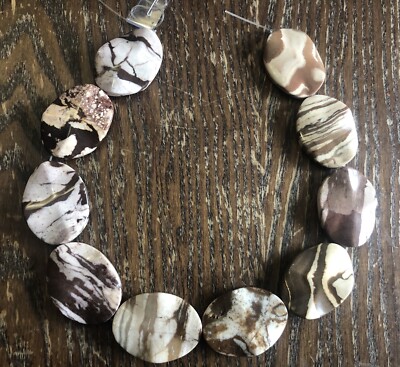 Chocolate Milkshake Jasper Creamy Brown Pattern Chunky Big Wave Bead Strand Lot