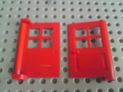 Lego Door 1x4x5 with Pane Window [3861] Red x2 UK