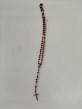 ARTE SACRA ANTICO ROSARIO  SACRA FAMIGLIA  ANNI 60 METALLO E LEGNO  (RARO)