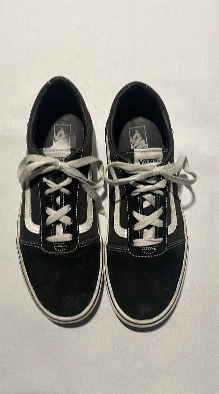 Scarpe basse in pelle scamosciata bianca e nera Vans Oldol Skoola tagli d 7omo uom 5 eu