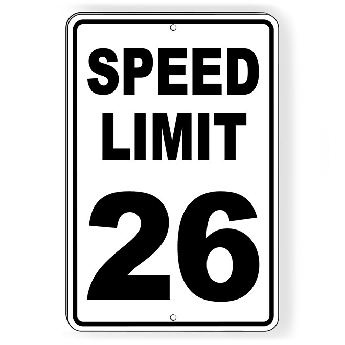 【未開封】 MEMI/SPEED LIMIT Speed Limit 26 Sign METAL 5 SIZES mph slow warning traffic