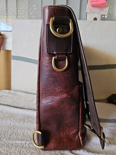 NEU Vintage Coronado echt Bison Leder Luxus Messenger Bag 13X12X4" HERGESTELLT IN USA - Bild 8 von 19