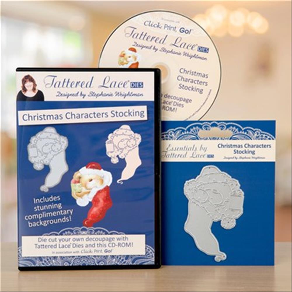 Tattered Lace - Charisma Christmas Characters STOCKING Die + CD-ROM - ETL421