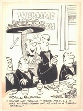 Business Dinner Joke Gag - Signed art by Dave Gerard 