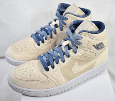 Size 8 - Nike Air Jordan 1 Mid SE Shoes Sanddrift Sail Navy DM9126-104 Women's