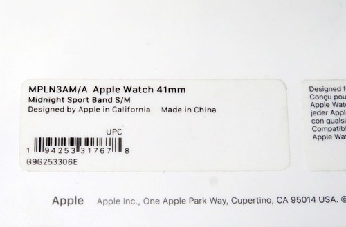 Apple Midnight Sport Band MPLN3AM/A Size S/M For Apple Watch 41mm — NEW Sealed - Zdjęcie 2 z 4