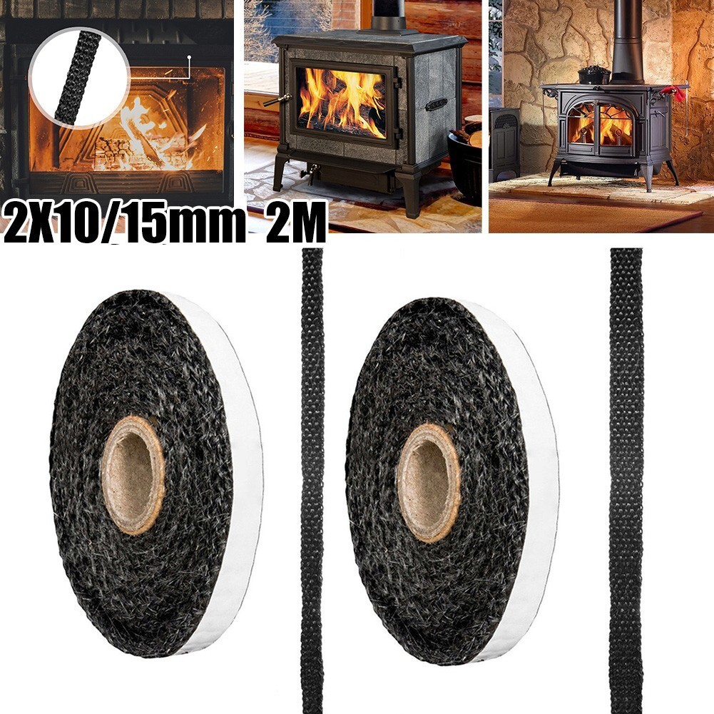 1x Black Stove Fire Rope Wood Burning Stove 10mm/15mm 2m Log Burner Door  Seal | eBay